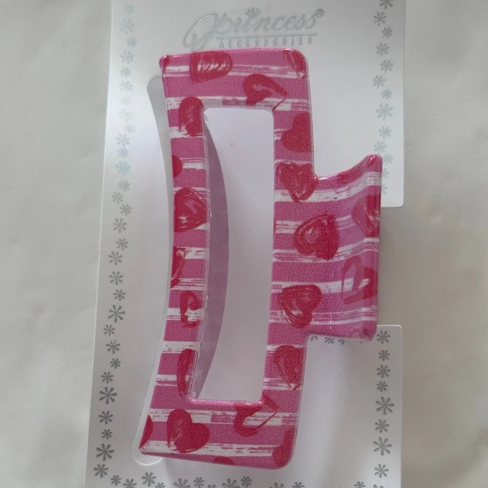 Pink & Red Heart Hair Clip
